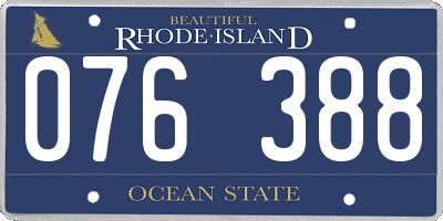 RI license plate 076388