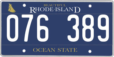 RI license plate 076389