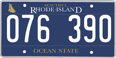 RI license plate 076390