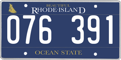 RI license plate 076391