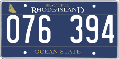RI license plate 076394