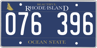 RI license plate 076396
