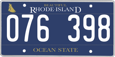 RI license plate 076398