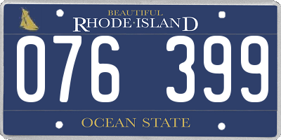 RI license plate 076399