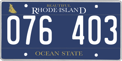 RI license plate 076403