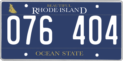 RI license plate 076404