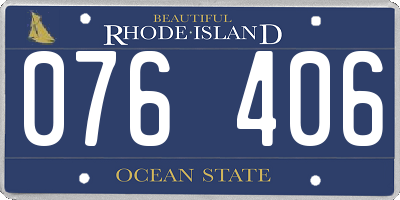 RI license plate 076406