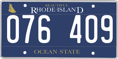 RI license plate 076409