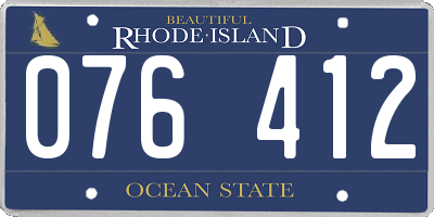 RI license plate 076412