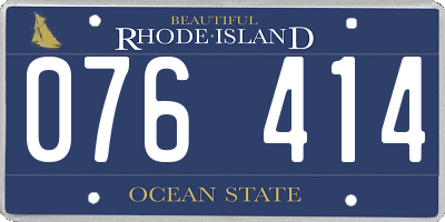 RI license plate 076414