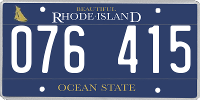 RI license plate 076415