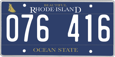 RI license plate 076416