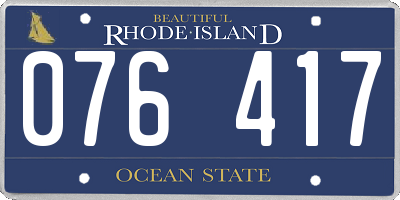 RI license plate 076417