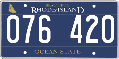RI license plate 076420
