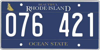 RI license plate 076421