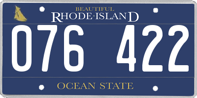 RI license plate 076422