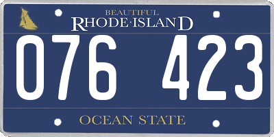 RI license plate 076423