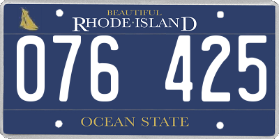 RI license plate 076425