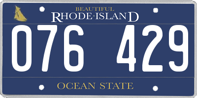 RI license plate 076429