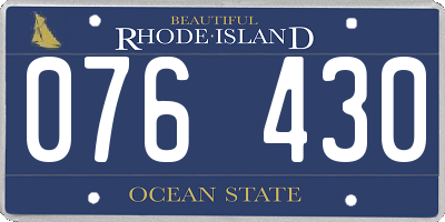 RI license plate 076430
