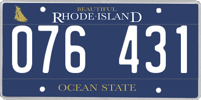 RI license plate 076431