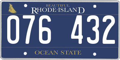 RI license plate 076432