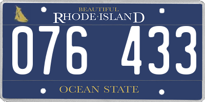 RI license plate 076433