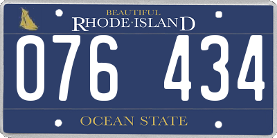 RI license plate 076434