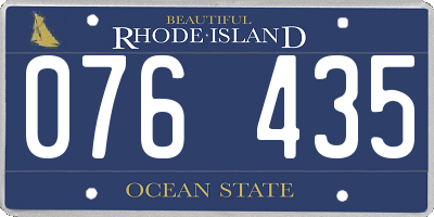 RI license plate 076435