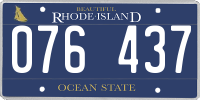 RI license plate 076437