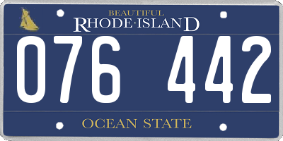 RI license plate 076442