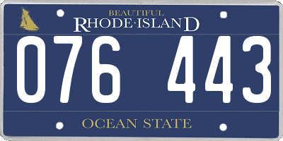 RI license plate 076443