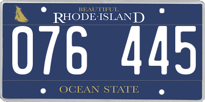 RI license plate 076445