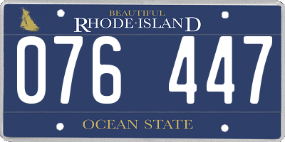RI license plate 076447