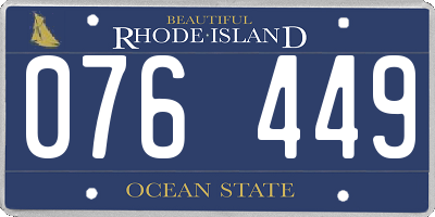 RI license plate 076449