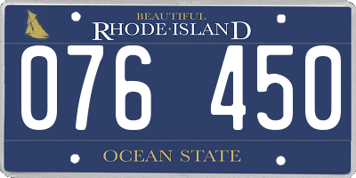 RI license plate 076450
