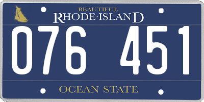 RI license plate 076451