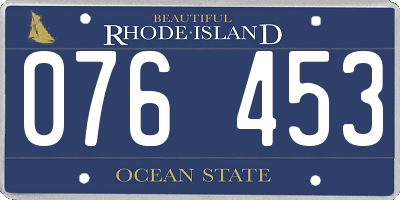 RI license plate 076453