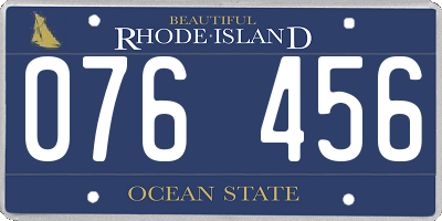 RI license plate 076456