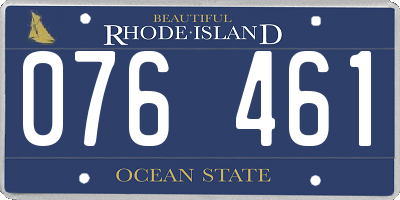 RI license plate 076461