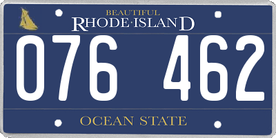 RI license plate 076462