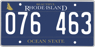 RI license plate 076463