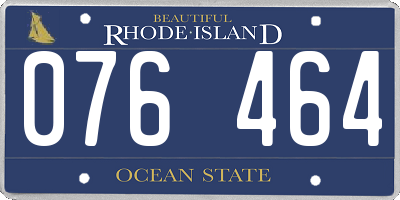 RI license plate 076464