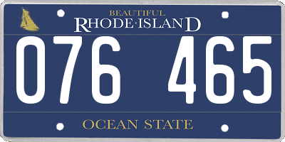 RI license plate 076465