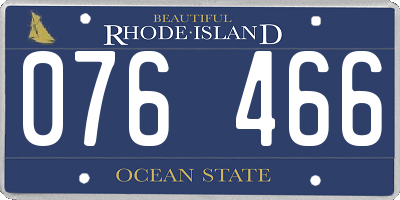 RI license plate 076466