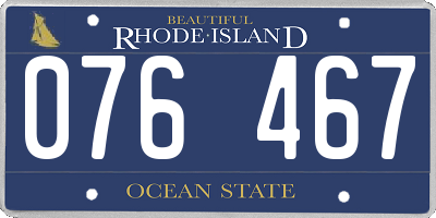 RI license plate 076467