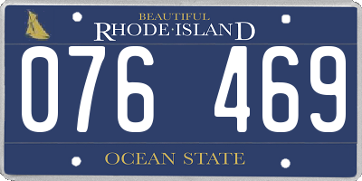 RI license plate 076469