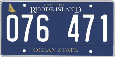 RI license plate 076471