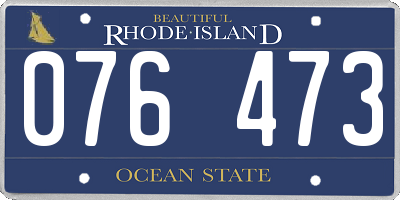 RI license plate 076473