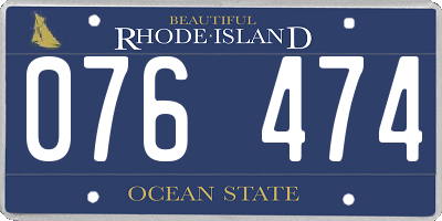 RI license plate 076474